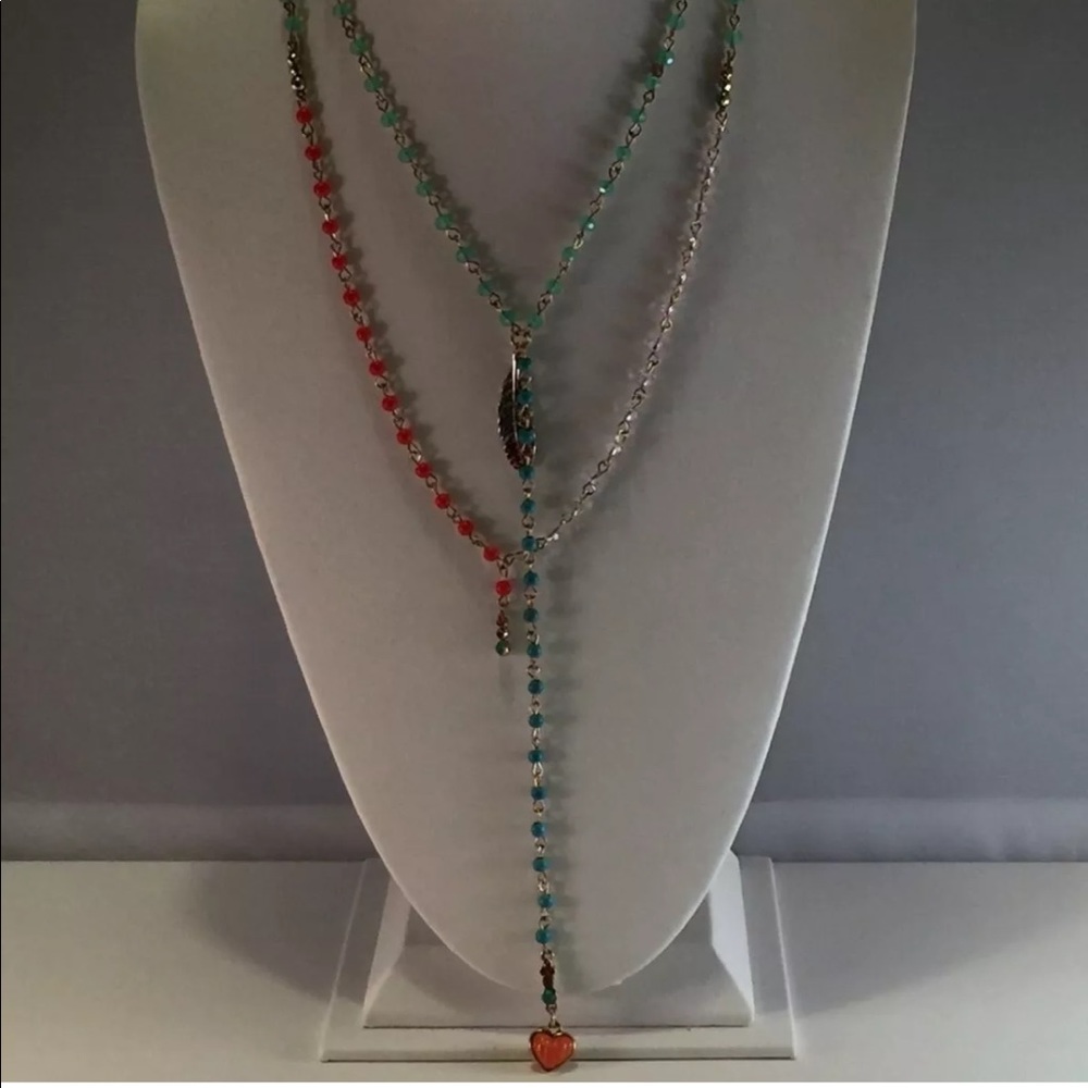 Betsey Johnson Feather & Heart Delicates Necklace